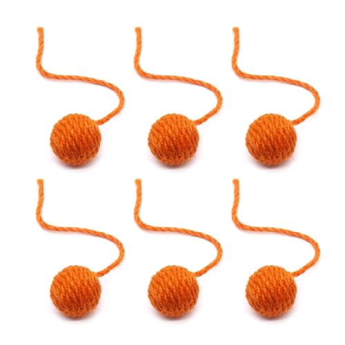 LIUANDS Set mit 6 bunten Kaubällen für Katzen, natürliches Sisalball, 6 Stück, Sisal-Katzenspielzeug, lindert Stress LIUANDS Set mit 6 bunten Kaubällen für Katzen, natürliches Sisalball, 6 Stück, Sisal-Katzenspielzeug, lindert Stress von LIUANDS
