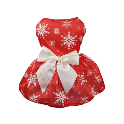 Schönes Hochzeitskleid für Welpen, Schneeflocken-Rock, Weihnachtsweste, große Schleife, Outfit, Rock, Frühlings- und Sommer-Kostüme, süß von LIUANDS