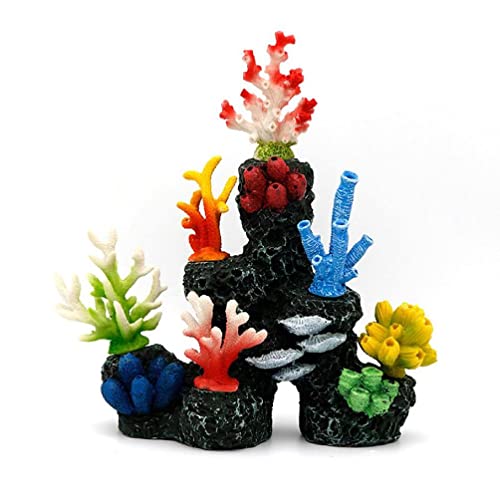 LIUASMUE Polyresin Korallen Ornamente Aquarium Dekor 21,6 x 7,6 x 23,9 cm kleine künstliche Koralle künstliche Aquarium Koralle von LIUASMUE