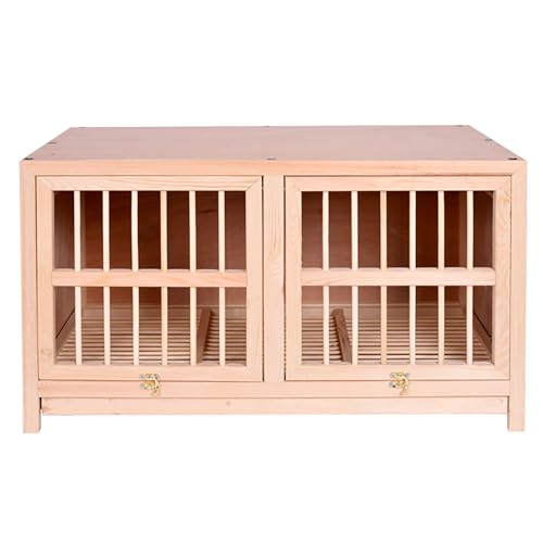 LIUJHGH Vogelkäfig aus natürlichem Holz für kleine Vögel, Voliere mit herausnehmbarem Tablett für Sittiche, Finken, Kanarienvögel, umweltfreundlich und leicht zu reinigen(A,80#) von LIUJHGH