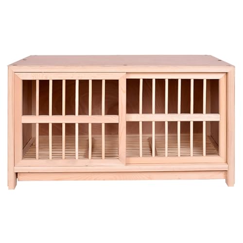 LIUJHGH Vogelkäfig aus natürlichem Holz für kleine Vögel, Voliere mit herausnehmbarem Tablett für Sittiche, Finken, Kanarienvögel, umweltfreundlich und leicht zu reinigen(B,60#) von LIUJHGH
