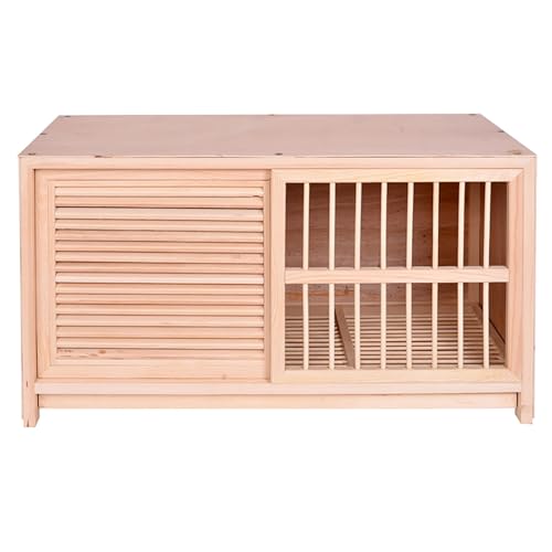 LIUJHGH Vogelkäfig aus natürlichem Holz für kleine Vögel, Voliere mit herausnehmbarem Tablett für Sittiche, Finken, Kanarienvögel, umweltfreundlich und leicht zu reinigen(D,60#) von LIUJHGH