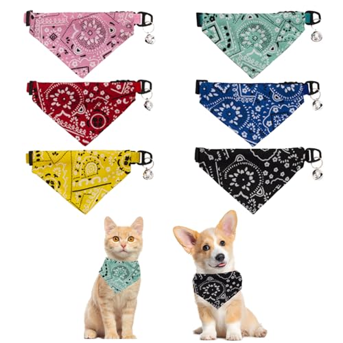 Hundehalstücher im Boho-Stil, waschbar, verstellbar, für kleine bis mittelgroße Hunde und Katzen, stilvoll, langlebig und weich, Haustierzubehör für den täglichen Gebrauch, besondere Anlässe, 6 Stück Hundehalstücher im Boho-Stil, waschbar, verstellbar, für kleine bis mittelgroße Hunde und Katzen, stilvoll, langlebig und weich, Haustierzubehör für den täglichen Gebrauch, besondere Anlässe, 6 Stück von LIUQOBN