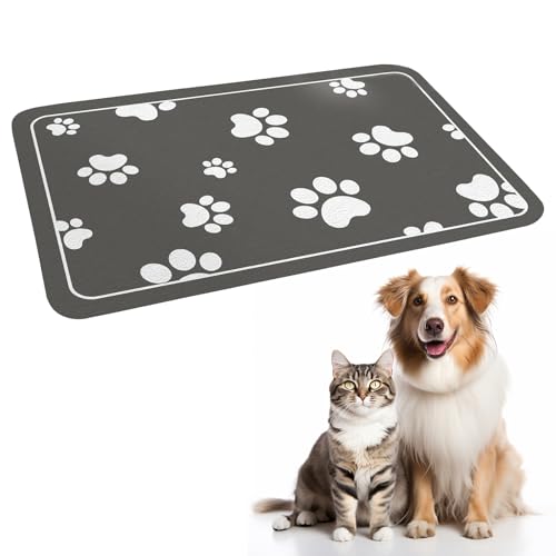 Hundenapfmatte, Hundematte für Näpfe, 30 x 50 cm, Kieselgur, saugfähige Hundematte, Hundefuttermatten für Böden, rutschfeste Hundefuttermatte, für Näpfe, Futter und Wasser, Dunkelgrau Hundenapfmatte, Hundematte für Näpfe, 30 x 50 cm, Kieselgur, saugfähige Hundematte, Hundefuttermatten für Böden, rutschfeste Hundefuttermatte, für Näpfe, Futter und Wasser, Dunkelgrau von LIUQOBN