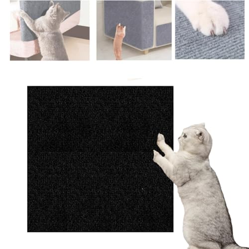 Cat Scratching mat for Furniture,Climbing cat Scratcher Sofa Protector,Trimmable Self-Adhesive Carpet Mat Pad Replacement for Cat Tree Shelves (Black, 23.62 * 39.37) von LIUUBASZ