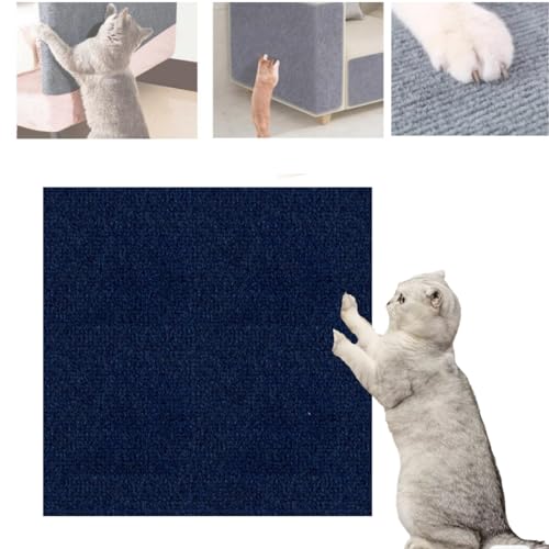 Cat Scratching mat for Furniture,Climbing cat Scratcher Sofa Protector,Trimmable Self-Adhesive Carpet Mat Pad Replacement for Cat Tree Shelves (Blue, 1.81 * 39.37) von LIUUBASZ