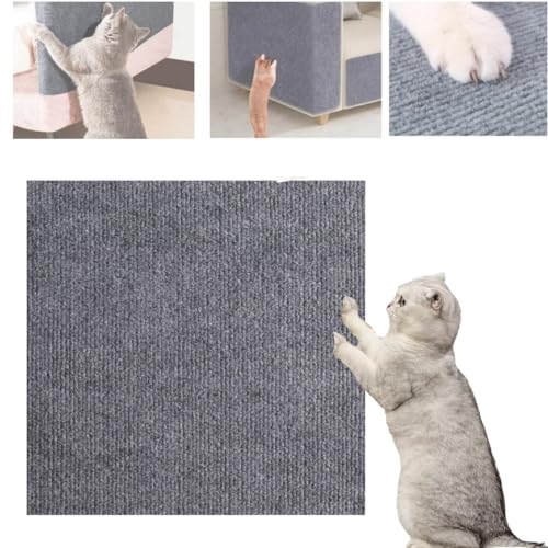 Cat Scratching mat for Furniture,Climbing cat Scratcher Sofa Protector,Trimmable Self-Adhesive Carpet Mat Pad Replacement for Cat Tree Shelves (Gray, 1.81 * 39.37) von LIUUBASZ