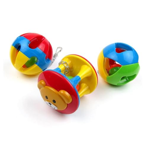 LIUZHIPENG Papageien-Ball mit Glocke, interaktives Puzzle, Vogelglocke, Spielzeug, zum Aufhängen, Zentrum, Spiel, Fitnessstudio, Aktivitätskäfig von LIUZHIPENG