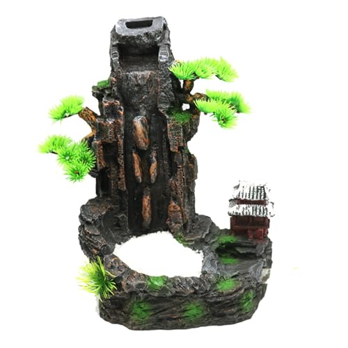 LIUZIKUN Dynamic Waterfall Mountain Tree Aquarium Dekoration Natürliche Harzgelände Landschaft Für Süßwassersalzwassertanks LIUZIKUN Dynamic Waterfall Mountain Tree Aquarium Dekoration Natürliche Harzgelände Landschaft Für Süßwassersalzwassertanks von LIUZIKUN