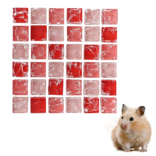 LIUZONGIN Hamsterunterlage Sommer Kühlmatte Matratze Kleintier Schlafunterlage Hamster Nager (Rot:9.7cm*9.7cm) von LIUZONGIN