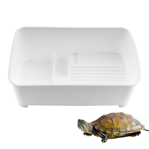 Schildkrötenbecken Aquarium, kreativer Reptilienlebensraum, Sonnendeck, Schildkröte, Badepool für Haustierpflege (weiß) von LIUZONGIN