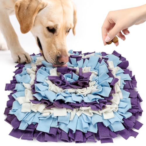 LIVEKEY Schnüffelmatte für Hunde, Futtermatte für Hunde, Nasenarbeitstrainingsmatten für Futtersuche, Instinkt, interaktives Puzzle-Spielzeug (Violett, Himmelblau, Weiß) von LIVEKEY