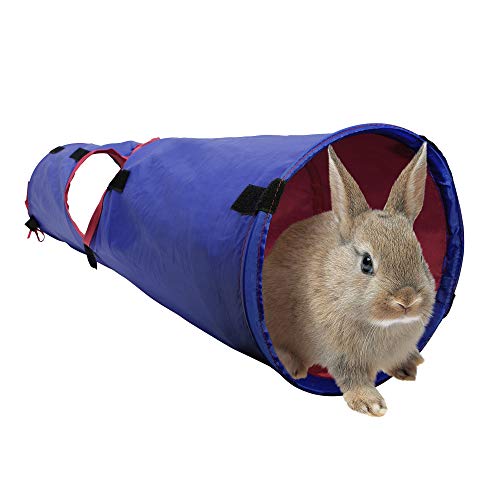 Living World Haustiertunnel Kleintier Tunnel für Kaninchen und Meerschweinchen, blau/rot, 61397 von LIVING WORLD