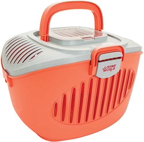 Living World Paws2go, Kleintierbehälter, Transportbox für Kleintiere, grau/lachs-rosa von LIVING WORLD
