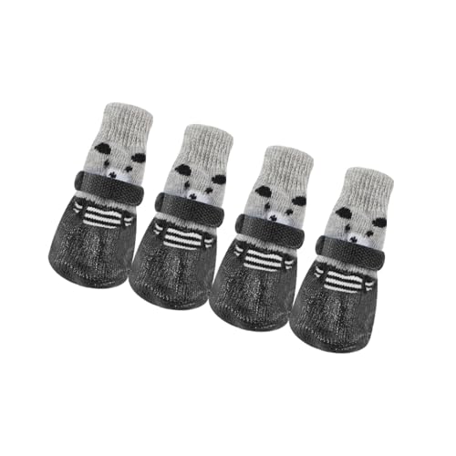 LIXSAZSE 4 Stück Reflektierende Haustierschuhe Baumwolle Regen Schneestiefel Socken Set mit Gummisohle Pfotenabdeckung Strumpf Kleiner Hund im Freien, Schwarz, S LIXSAZSE 4 Stück Reflektierende Haustierschuhe Baumwolle Regen Schneestiefel Socken Set mit Gummisohle Pfotenabdeckung Strumpf Kleiner Hund im Freien, Schwarz, S von LIXSAZSE