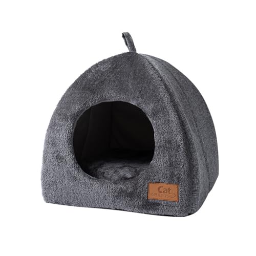 LIXSAZSE Bequeme Schlafhöhle für Katzen bietet bequemen Ruheplatz für Katzen, leicht zu reinigende Stoff Katzenschlafhöhlen, Hausgeschenke, grau, L LIXSAZSE Bequeme Schlafhöhle für Katzen bietet bequemen Ruheplatz für Katzen, leicht zu reinigende Stoff Katzenschlafhöhlen, Hausgeschenke, grau, L von LIXSAZSE
