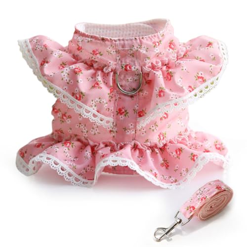 LIXSAZSE Haustier Kleidung mit Blumenmuster, Leine Set, Arbeiten, Laufen, Gehen, Lässig, Weste, Geschirr, Halfter, Kleidung, L LIXSAZSE Haustier Kleidung mit Blumenmuster, Leine Set, Arbeiten, Laufen, Gehen, Lässig, Weste, Geschirr, Halfter, Kleidung, L von LIXSAZSE