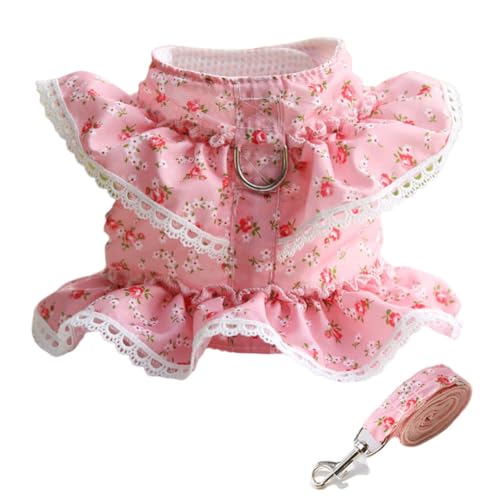 LIXSAZSE Haustier Kleidung mit Blumenmuster, Leine Set, Arbeiten, Laufen, Gehen, Lässig, Weste, Geschirr, Halfter, Kleidung, M LIXSAZSE Haustier Kleidung mit Blumenmuster, Leine Set, Arbeiten, Laufen, Gehen, Lässig, Weste, Geschirr, Halfter, Kleidung, M von LIXSAZSE