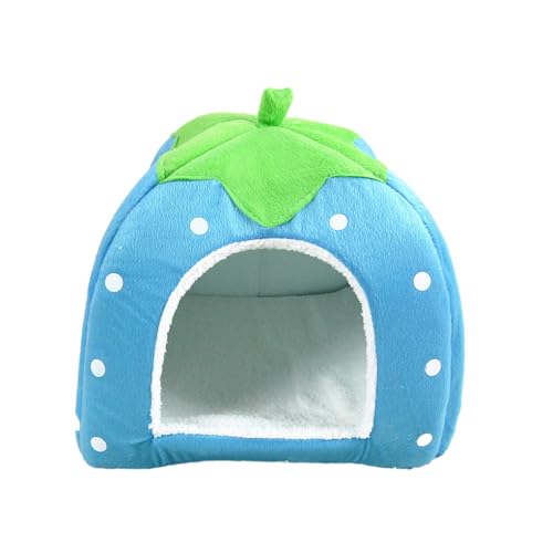 LIXSAZSE Hundebett, strapazierfähige Baumwollschicht, Katzenhausbett, Zwinger, Hase, handgenähtes Bett, weiche Katzenunterseite, Katzenbett, Katzenbett, Hase, Blau, M（31x31） cm von LIXSAZSE