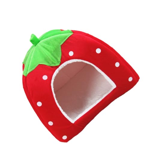 LIXSAZSE Hundebett, strapazierfähige Baumwollschicht, Katzenhausbett, Zwinger, Hase, handgenähtes Bett, weiche Katzenunterseite, Katzenbett, Katzenbett, Hase, Rot, M（31x31） cm von LIXSAZSE
