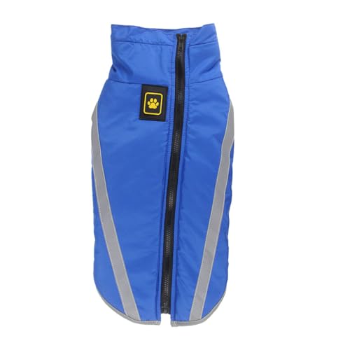 LIXSAZSE Hundejacke für große Hunde, atmungsaktiv und reißfest, mit feinen Nähten, reflektierende Hundejacke aus Polyester für Hunde, Blau, XL LIXSAZSE Hundejacke für große Hunde, atmungsaktiv und reißfest, mit feinen Nähten, reflektierende Hundejacke aus Polyester für Hunde, Blau, XL von LIXSAZSE