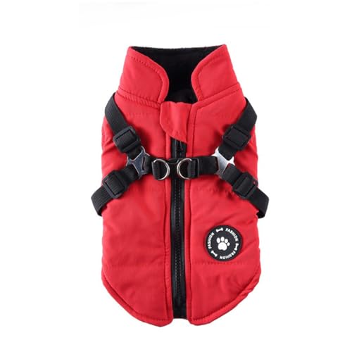 LIXSAZSE Winter Warm Pet Harness Jacke Wandern Tiermantel Weste Wanderkleidung Polyester Waschbare Weste Kleidung Groß, Rot, XXL LIXSAZSE Winter Warm Pet Harness Jacke Wandern Tiermantel Weste Wanderkleidung Polyester Waschbare Weste Kleidung Groß, Rot, XXL von LIXSAZSE