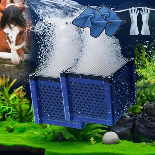 LIYAOLI Wassertränkenfilter für Aquarien, Waben-Aktivkohle-Medien für kleine Aquarien, Pferdetröge und Teichreinigung, Blau, 2 Stück LIYAOLI Wassertränkenfilter für Aquarien, Waben-Aktivkohle-Medien für kleine Aquarien, Pferdetröge und Teichreinigung, Blau, 2 Stück von LIYAOLI