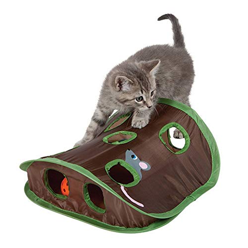 1 Set Faltbares Katzenspielzeug Pop Up Open Mouse Hunt mit Glockenball Lustiges interaktives Jagdspielzeug für Haustiere Die Maus im Inneren Wird sehr interessant Sein. Perfekt für von LIYJTK