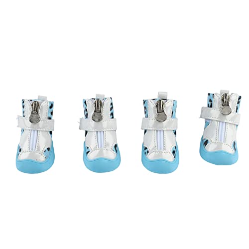 4pcs Haustierschuhe weiche leichte Welpe Reißverschluss Stiefel Schlupfresistent Keefant for Outdoor von LIYJTK