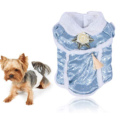 Baumwollwinterhund Tang Anzug Welpe Kleidung Chinesisches Mantel Outfit süß, weich und warm für kleine Hunde (L) von LIYJTK