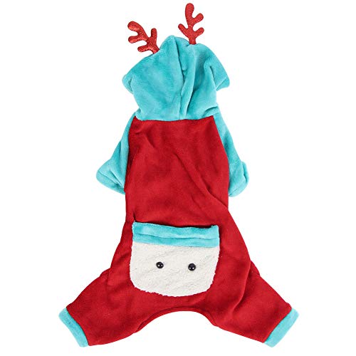 Haustier Flanell Weihnachtskleidung Weiches Kostüm Halten Sie warme Kleidung mit für Hundekatze (M) von LIYJTK