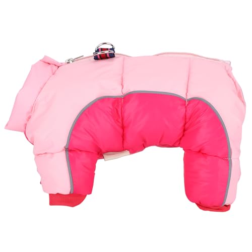 Haustierhund Winter hält warme Winddichte Kleidung rosa mit Rucke Reißverschluss (16#) von LIYJTK