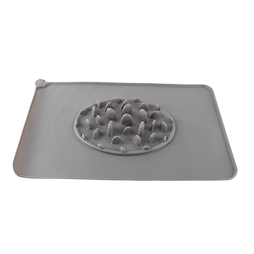 Hund Silikon Slow Feeder Matte Langable fördert Verdauungsschlupf -Widerstandstier Slow Feeder für Zuhause (Grau) von LIYJTK