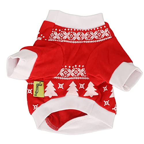 Hund Weihnachts Hemd weich atmungsaktiv Weihnachts Baum Druck Hunde Weste für Hunde Welpe (S) von LIYJTK