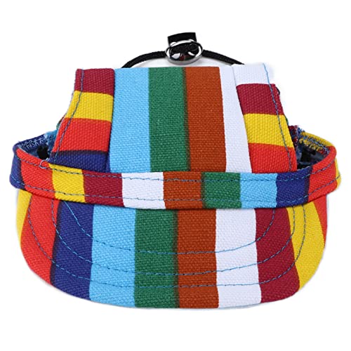 Hunde Baseballkappe Verstellbare Outdoor Sport Sonnenschutzhut für Hunde (Gestreift m) von LIYJTK
