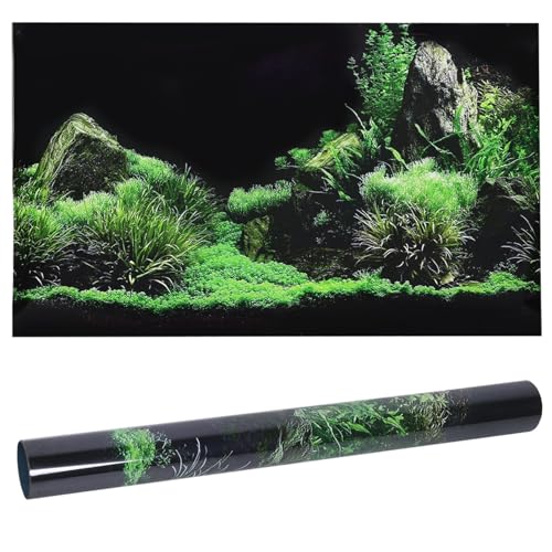 LIYJTK Aquarium-Hintergrund, Meeresboden-Wasser-Gras-Muster, haftende Aufkleber für Aquarien, Meeresboden-Wasser-Gras-Hintergrund, Dekoration, Malerei, PVC-Aufkleber für Aquarien (61 * 30cm) von LIYJTK