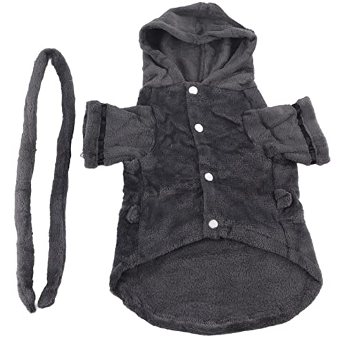 Plüschweiche absorbierende Haustier Bademantel Motorhaube Taillengürtel Hunde Nachtwäsche für Welpenkatzen (XL) von LIYJTK