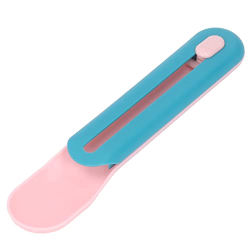 Spenderlöffel für nasse Leckereien für Katzen, Tierfutterschaufel, praktischer Snacklöffel für Katzen zum Füttern von Haustieren, Bewässerungszubehör für Katzen (Pink Spoon with Blue Handle) von LIYJTK