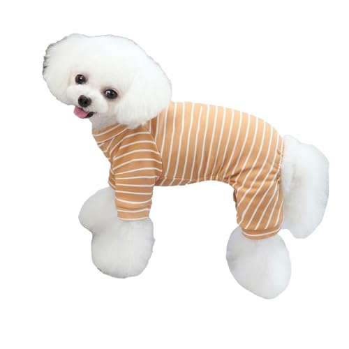 Streifenhund Pyjamas weicher hautfreundlicher Streifenhund Jumpsuit Halten Sie warme Welpenkleidung für Innenräume im Freien (XL) von LIYJTK
