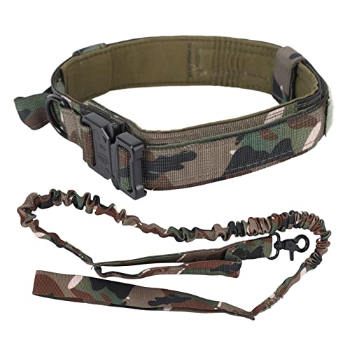 Taktisches Hundehalsband-Leine-Set, verstellbares militärisches Training, Nylon-Hundehalsband, Hundehalsband und Leine-Set, weich gepolstert, dick, verstellbares Taktisches Hundehalsband-Leine-Set, verstellbares militärisches Training, Nylon-Hundehalsband, Hundehalsband und Leine-Set, weich gepolstert, dick, verstellbares von LIYJTK