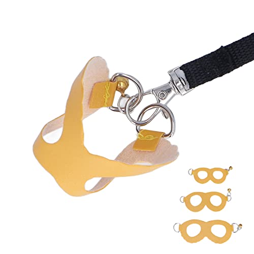 Hamster-Geschirr und Leine-Set, kein Ziehen, Meerschweinchen, gestreifte Weste, Kunstleder, weich, leicht zu tragen, Rattengang mit Glöckchen für Frettchen, Leguan, Bartagamen (Yellow) von LIZEALUCKY