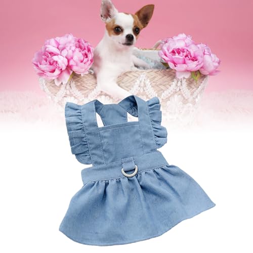 Hundekleid, Welpenrock, Kleidung, Prinzessinnenkleider, Hochzeit, Abend, Tutu, Denim, Haustier, niedlich, stilvoll, bequem, seitlicher Reißverschluss, Kostüm mit D-Ringen für (XL) von LIZEALUCKY