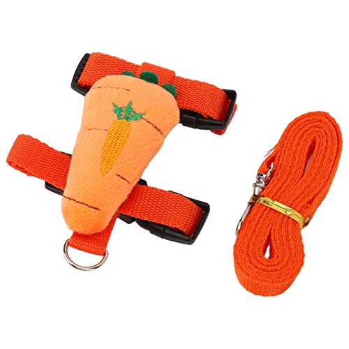 Kaninchen-Weste, Brust, Rücken, Geschirr und Leine, Set für Mini-Haustiere, Kleidung, Sicherheit, Gehen, Kleintiere, verstellbar, weiche Leine für Hamster, regulierbar, (M) von LIZEALUCKY