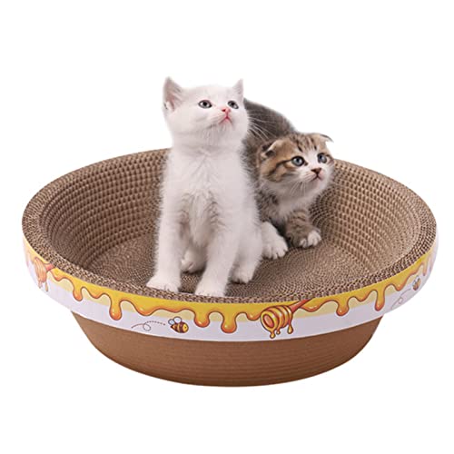 Katzenkratzbrett aus Pappe, doppelschichtiges, abnehmbares, bequemes Katzenkratzkissenbett zum Schutz von Möbeln von LIZEALUCKY