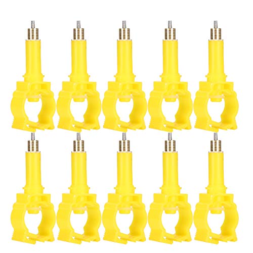 LIZEALUCKY 10 Stück Kaninchen-Nippel-Trinkbrunnen, Geflügeltränke (kurz orange, lang gelb) (6 Points Long Style) von LIZEALUCKY