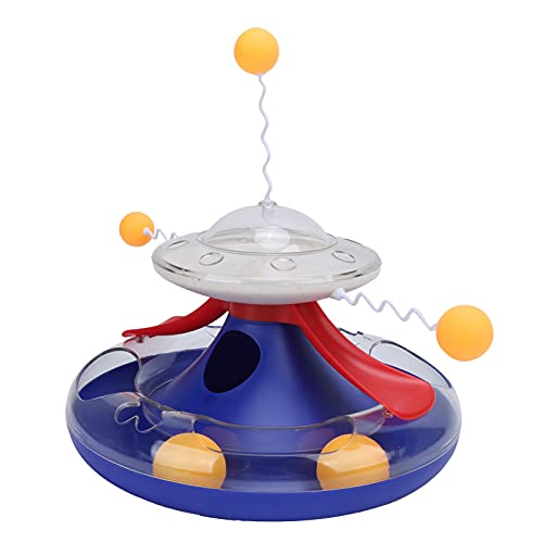 LIZEALUCKY Automatisches Teaser-Katzen-Teaser-Ball-Federstab-Spielzeug, automatisches Teaser-Katzenspielzeug, interaktives Spielzeug, Spaß-Roller-Übungsgerät, (Dark Blue) von LIZEALUCKY