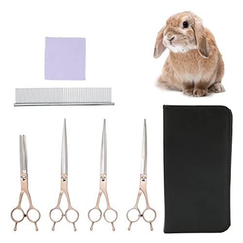 LIZEALUCKY Hundepflege-Scheren-Set, Haustier-Kamm-Set, 17,8 cm, Doppelschwanz-Trimm-Set für Hunde, Katzen, Kaninchen, Hamster, Lange, Kurze, Dicke, drahtige, lockige Schere von LIZEALUCKY