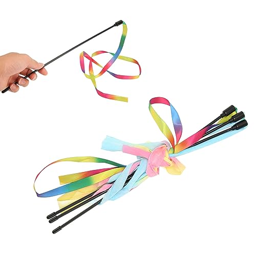 LIZEALUCKY Katzen-Interaktiver Bandstab, 3 Stück, Band-Katzenstab, bunt, Linderung von Langeweile, lustiges interaktives Katzenschnur-Stick-Spielzeug, Kätzchen-Übungsgerät-Zubehör für LIZEALUCKY Katzen-Interaktiver Bandstab, 3 Stück, Band-Katzenstab, bunt, Linderung von Langeweile, lustiges interaktives Katzenschnur-Stick-Spielzeug, Kätzchen-Übungsgerät-Zubehör für von LIZEALUCKY