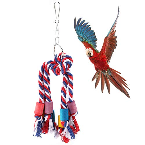 LIZEALUCKY Papageienkäfig-Beißspielzeug, Holzblock, Vogel, buntes Kauspielzeug für Haustiere, zum Kauen, Hängen, Klettern, Baumwollseil für kleine Sittiche, Nymphensittiche, Wellensittiche, LIZEALUCKY Papageienkäfig-Beißspielzeug, Holzblock, Vogel, buntes Kauspielzeug für Haustiere, zum Kauen, Hängen, Klettern, Baumwollseil für kleine Sittiche, Nymphensittiche, Wellensittiche, von LIZEALUCKY