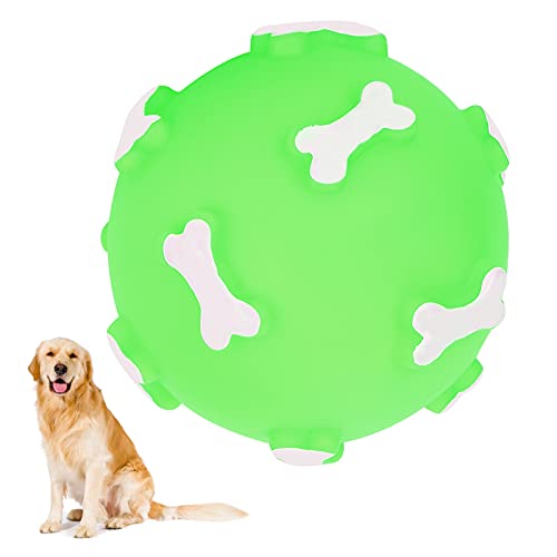 LIZEALUCKY Quietschender Hundeball für Welpen, interaktives Spielspielzeug, Zahnreinigung, Kauen, Stimmreinigung, Zahnen, Haustierbedarf, weich, federnd, apportieren, ungiftig, für den (Green) von LIZEALUCKY